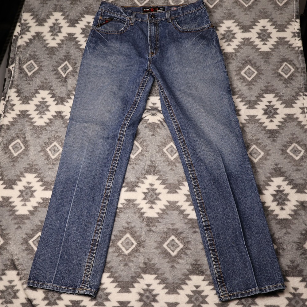 Ariat FR M3 Loose Straight Leg Jeans 35x36 Blue Denim Flame Resistant Work Pants